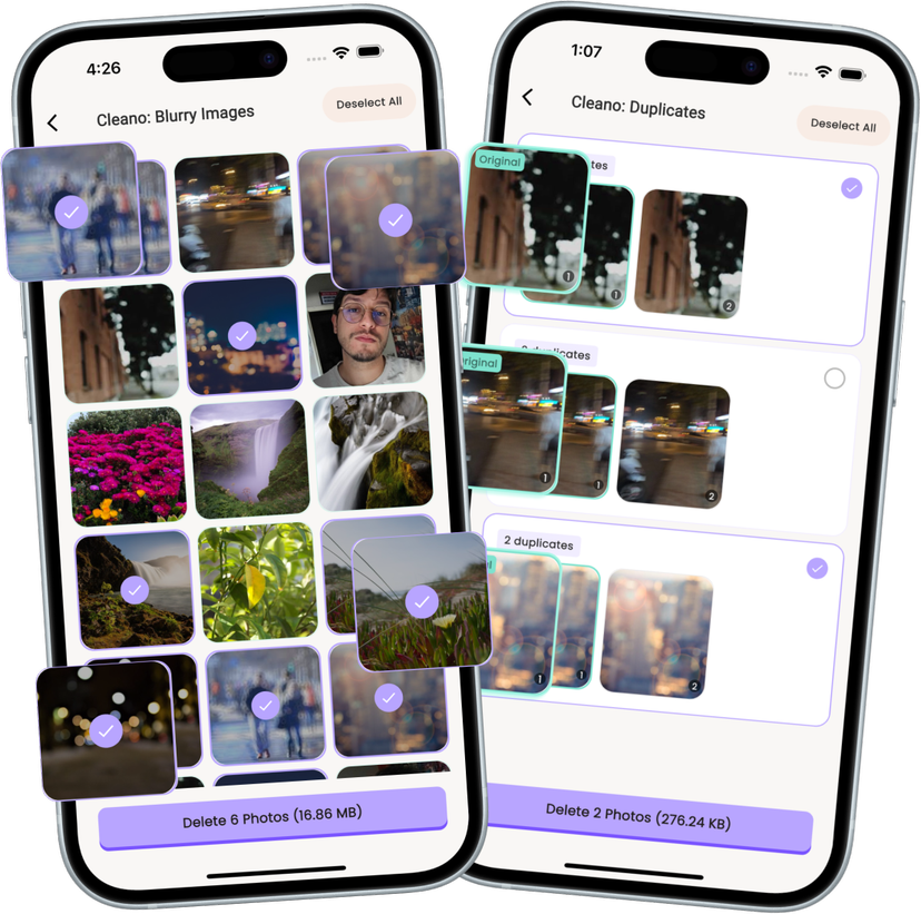 Smart detection feature identifying blurry and duplicate photos